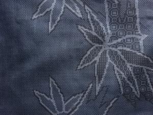 アンティーク　竹笹模様織出し本場泥大島紬着物（5マルキ）